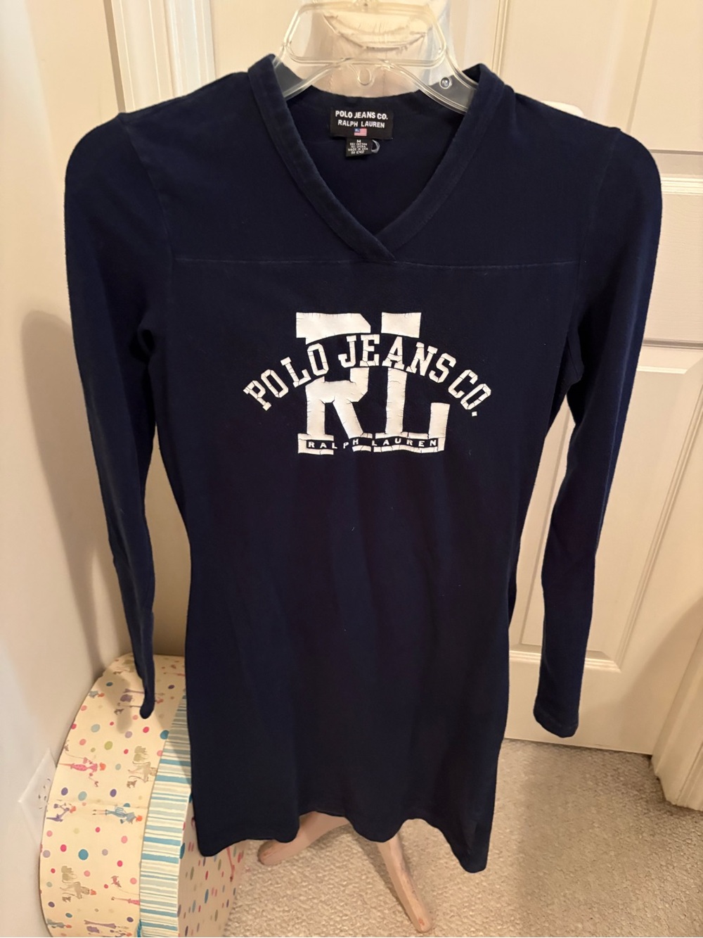 Polo Jeans Co. Ralph Lauren Navy Long Sleeve V-Neck Tunic/dress size M